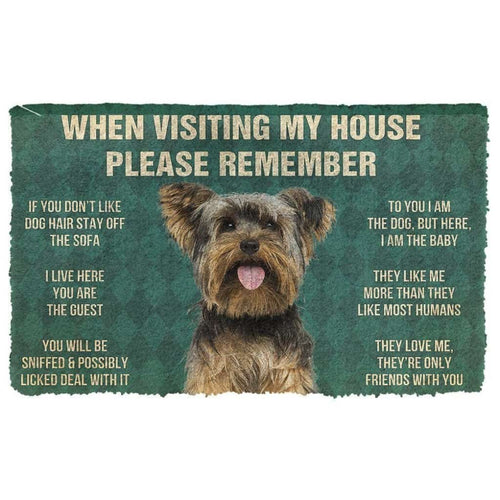 Dog Doormat 3D Please Remember Yorkshire Terrier Dog's House Rules Doormat