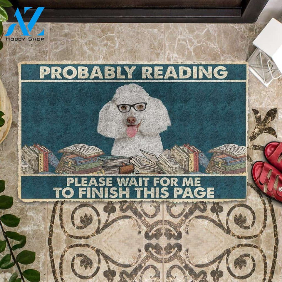 Dog Doormat 3D Poodle Probably Reading Please Wait Custom Doormat