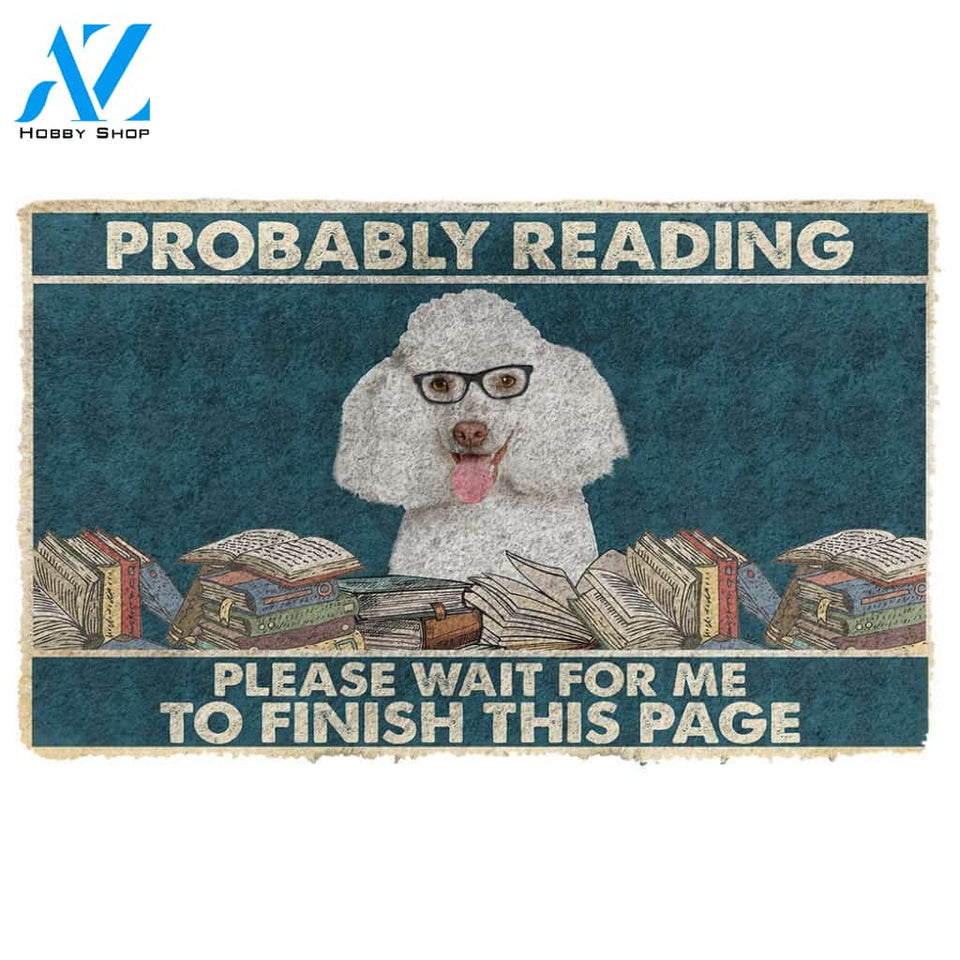 Dog Doormat 3D Poodle Probably Reading Please Wait Custom Doormat