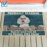 Dog Doormat 3D Poodle Probably Reading Please Wait Custom Doormat