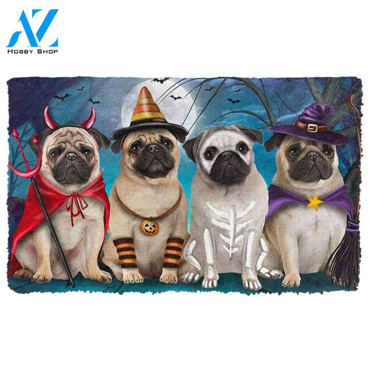 Dog Doormat 3D Pug Dog Halloween Custom Doormat
