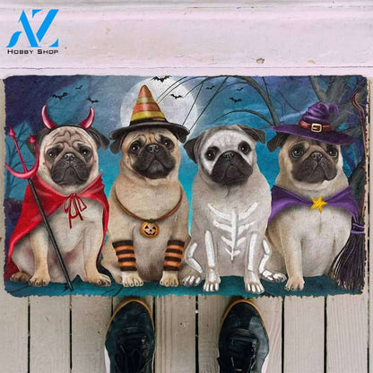 Dog Doormat 3D Pug Dog Halloween Custom Doormat
