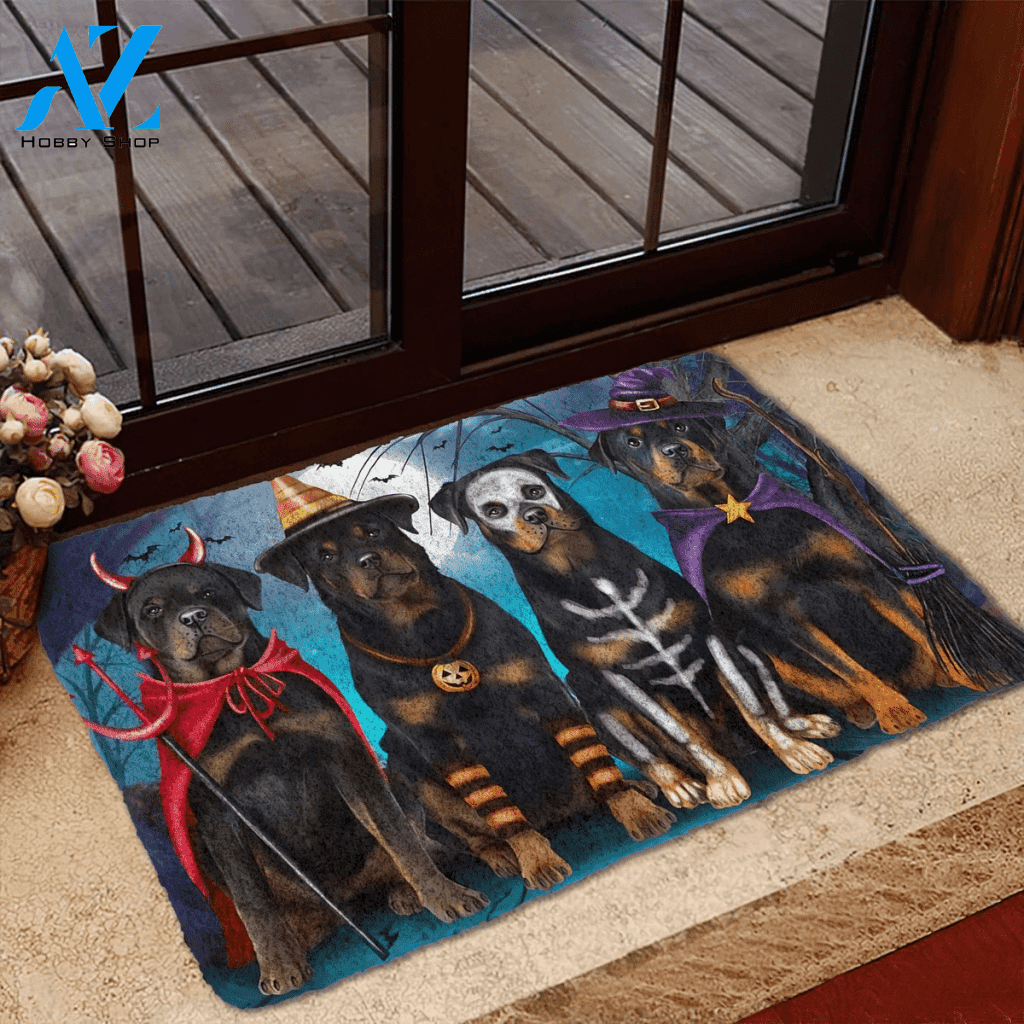 Dog Doormat 3D Rottweiler Halloween Custom Doormat