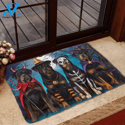 Dog Doormat 3D Rottweiler Halloween Custom Doormat