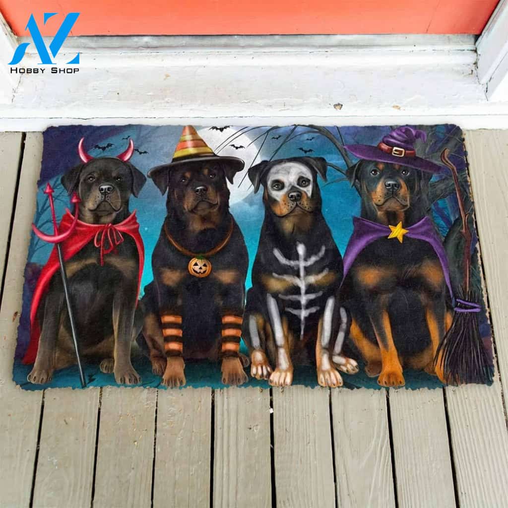 Dog Doormat 3D Rottweiler Halloween Custom Doormat
