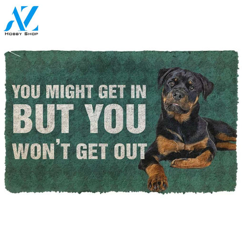 Dog Doormat 3D Rottweiler You won't get out Doormat