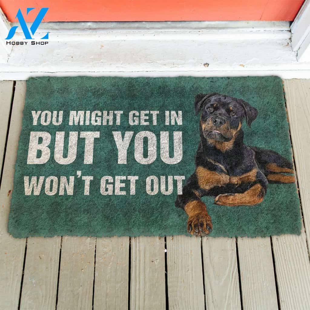 Dog Doormat 3D Rottweiler You won't get out Doormat