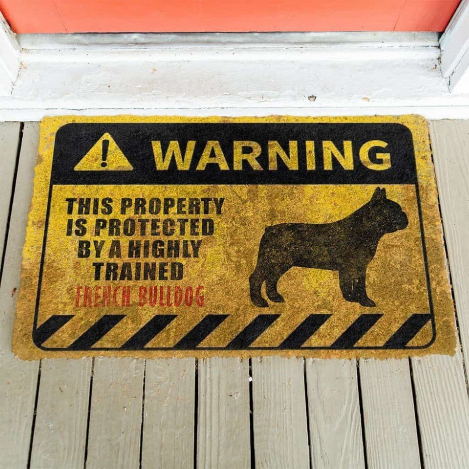 Dog Doormat 3D This Property Is Protected By A Highly Trained French Bulldog Doormat