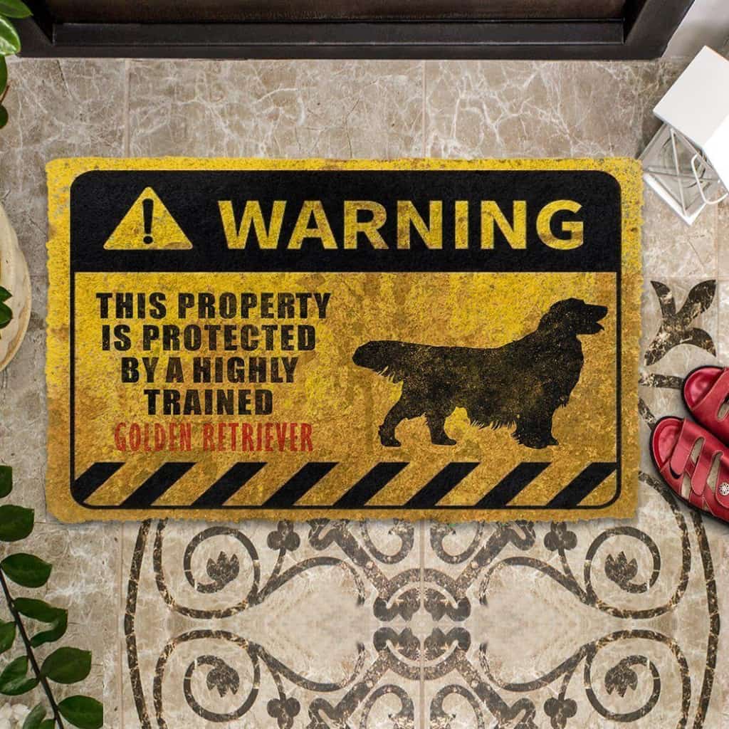 Dog Doormat 3D This Property Is Protected By A Highly Trained Golden Retriever Doormat