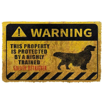 Dog Doormat 3D This Property Is Protected By A Highly Trained Golden Retriever Doormat