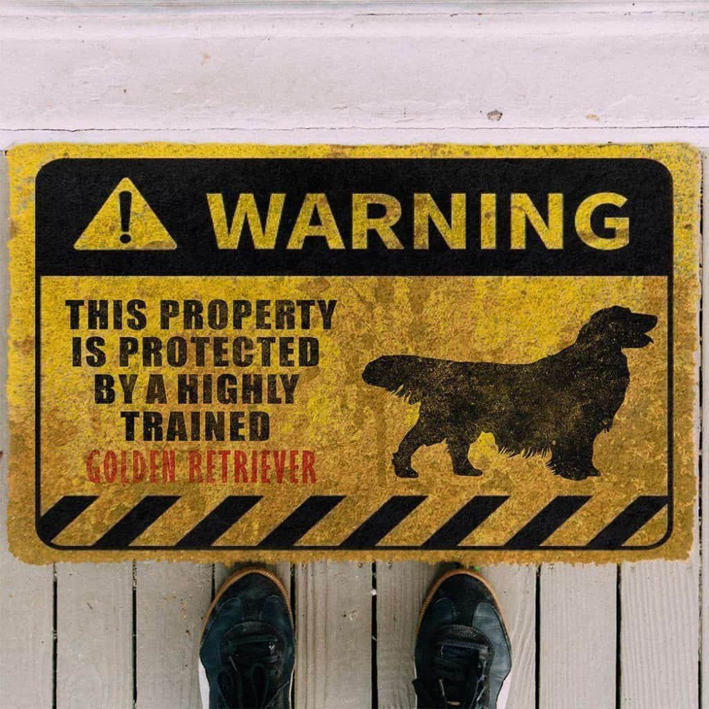 Dog Doormat 3D This Property Is Protected By A Highly Trained Golden Retriever Doormat