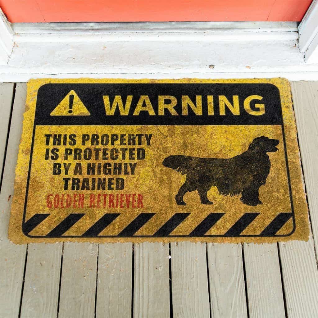Dog Doormat 3D This Property Is Protected By A Highly Trained Golden Retriever Doormat