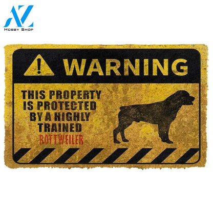 Dog Doormat 3D This Property Is Protected By A Highly Trained Rottweiler Doormat