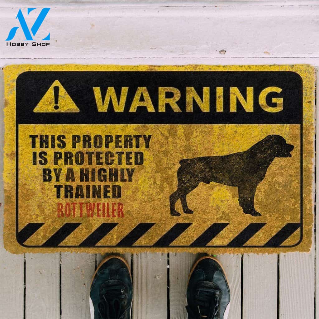 Dog Doormat 3D This Property Is Protected By A Highly Trained Rottweiler Doormat