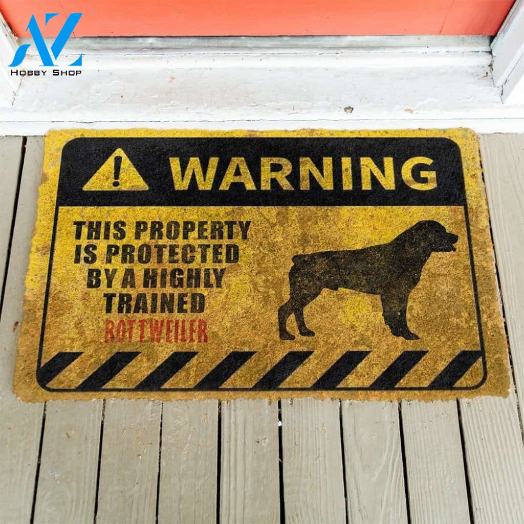 Dog Doormat 3D This Property Is Protected By A Highly Trained Rottweiler Doormat