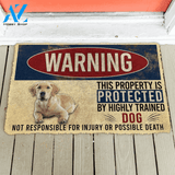 Dog Doormat 3D Warning This Property Protected By Labrador Retriever Custom Doormat