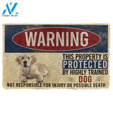 Dog Doormat 3D Warning This Property Protected By Labrador Retriever Custom Doormat