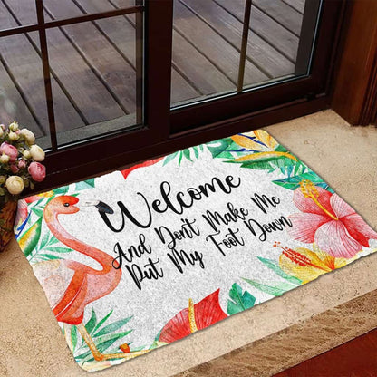 Dog Doormat 3D Welcome And Don't Make Me Put My Foot Down Doormat