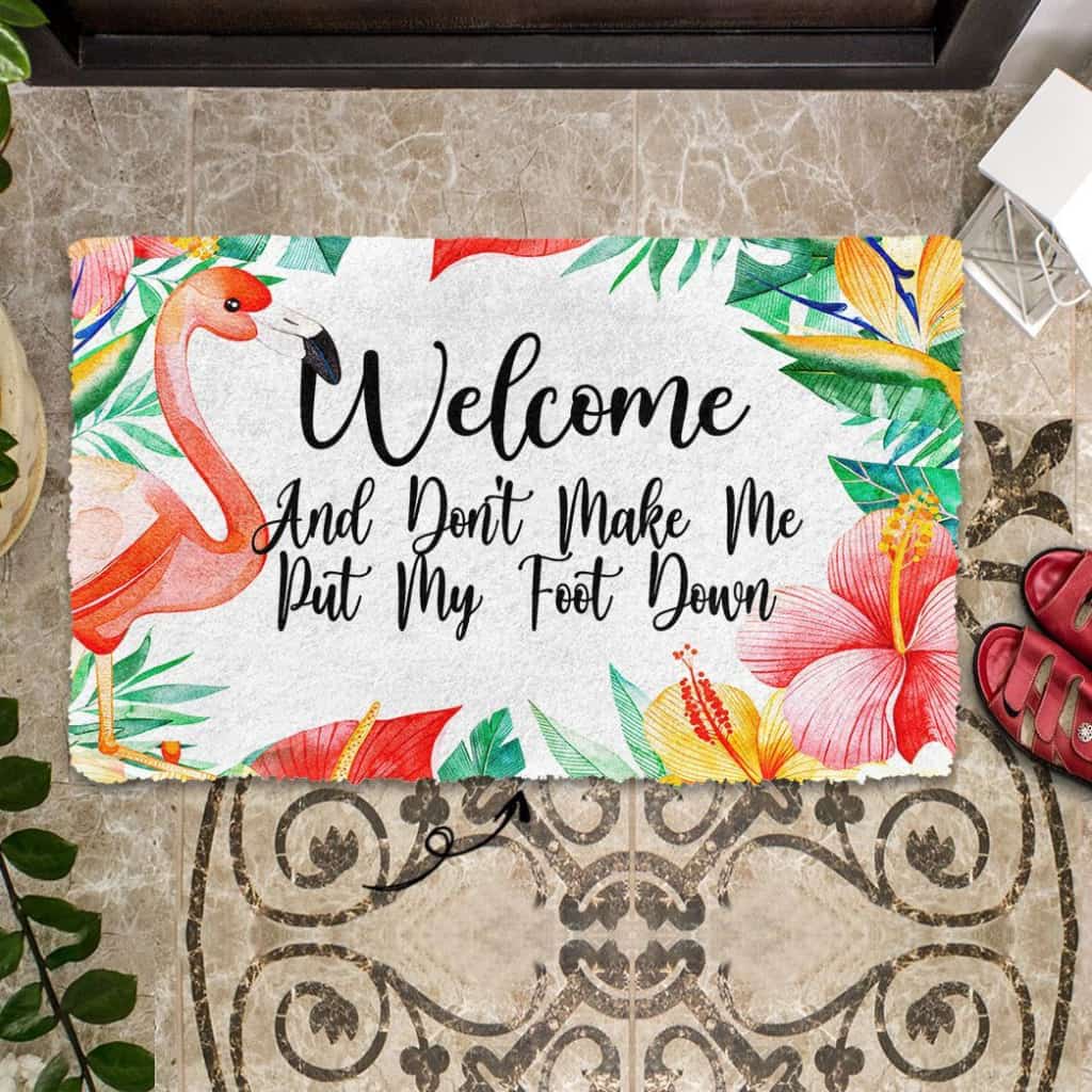 Dog Doormat 3D Welcome And Don't Make Me Put My Foot Down Doormat
