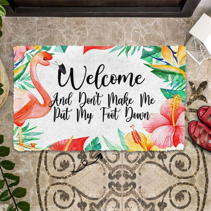 Dog Doormat 3D Welcome And Don't Make Me Put My Foot Down Doormat