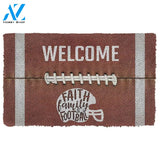 Dog Doormat 3D Welcome Faith Family Football Doormat
