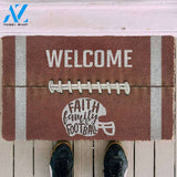 Dog Doormat 3D Welcome Faith Family Football Doormat