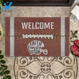 Dog Doormat 3D Welcome Faith Family Football Doormat