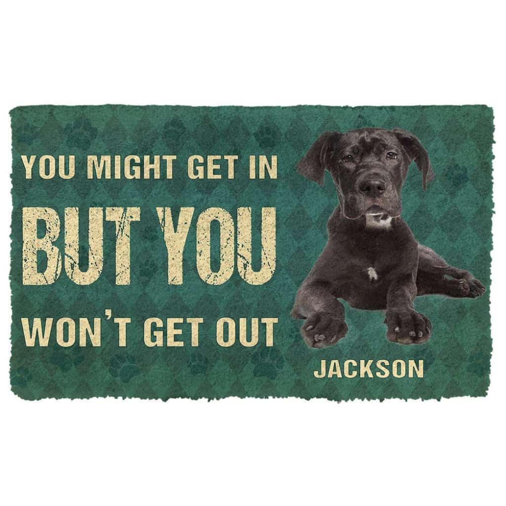 Dog Doormat 3D You Might Get In But You Wont Get Out Great Danes Dog Doormat