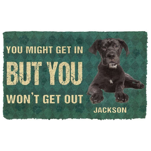 Dog Doormat 3D You Might Get In But You Wont Get Out Great Danes Dog Doormat