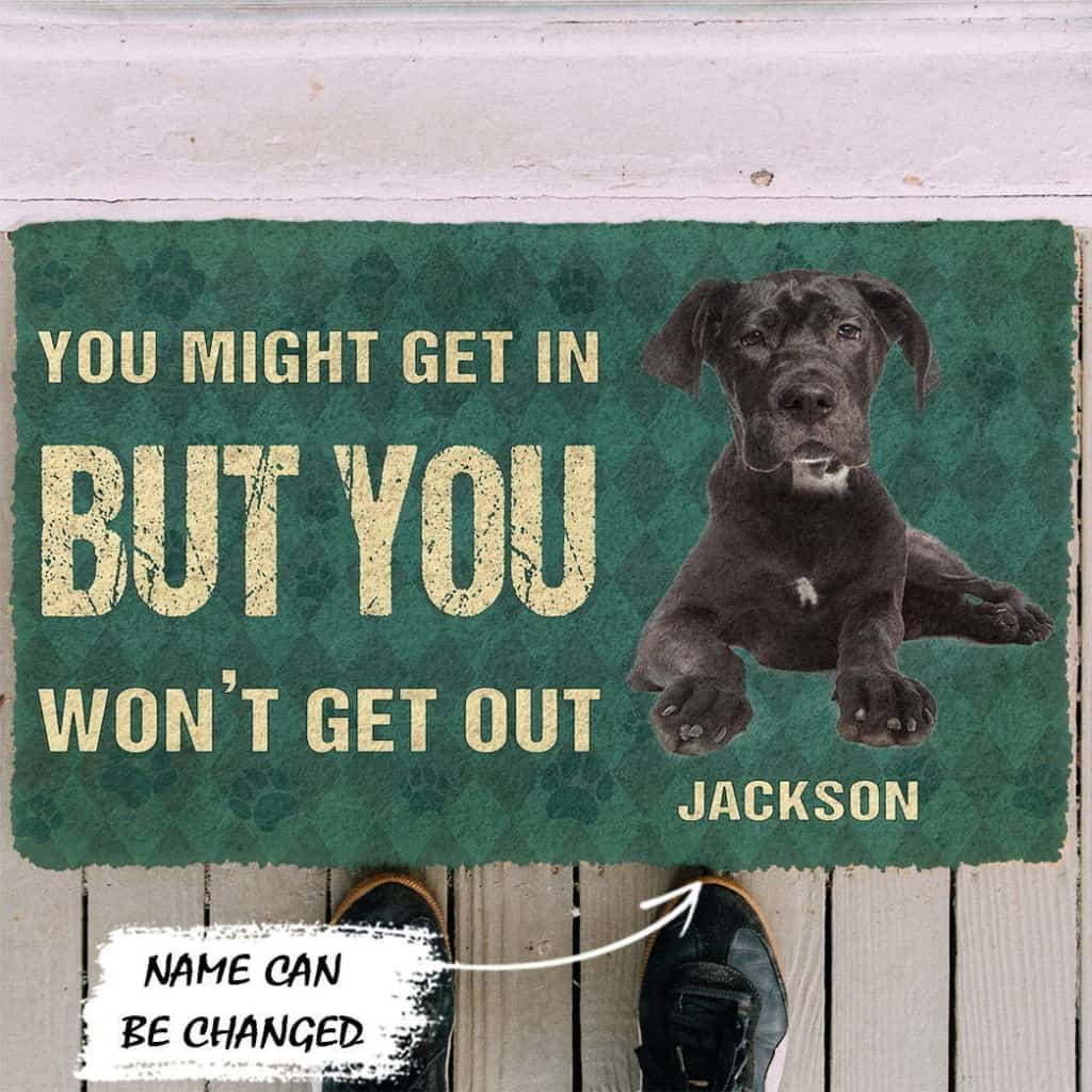 Dog Doormat 3D You Might Get In But You Wont Get Out Great Danes Dog Doormat