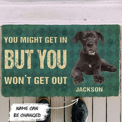 Dog Doormat 3D You Might Get In But You Wont Get Out Great Danes Dog Doormat