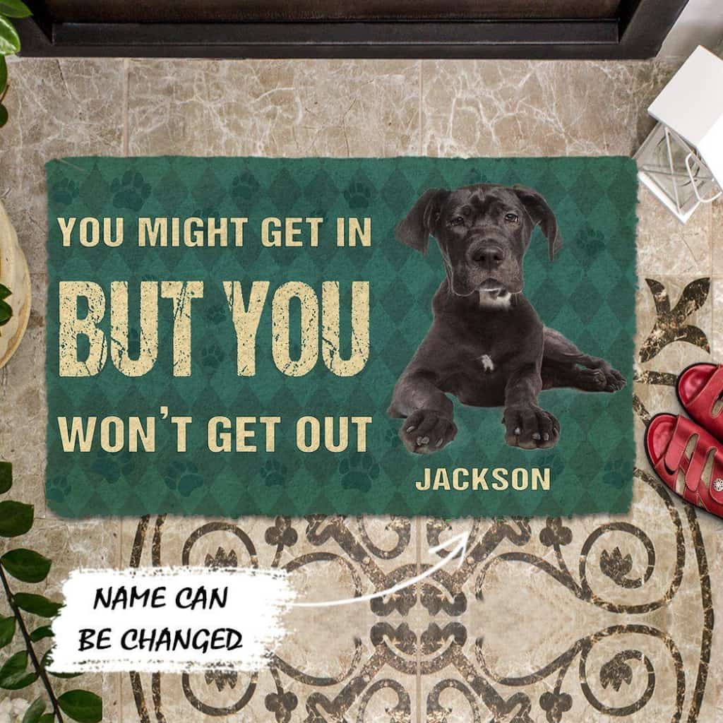 Dog Doormat 3D You Might Get In But You Wont Get Out Great Danes Dog Doormat