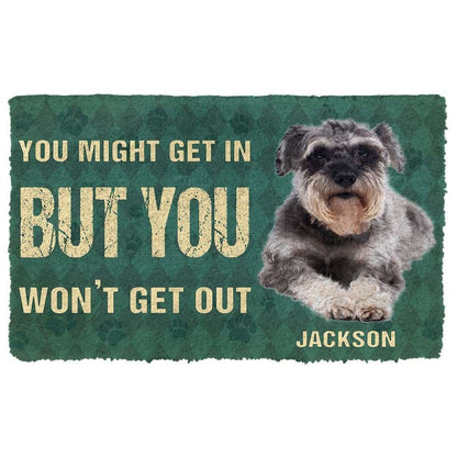 Dog Doormat 3D You Might Get In But You Wont Get Out Miniature Schnauzers Dog Doormat