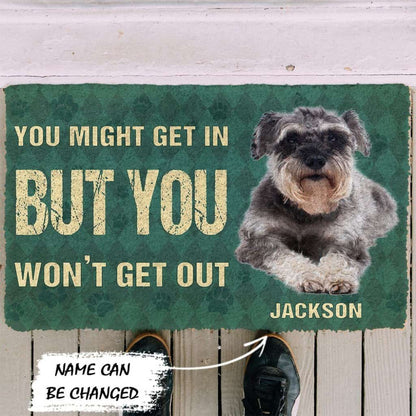 Dog Doormat 3D You Might Get In But You Wont Get Out Miniature Schnauzers Dog Doormat