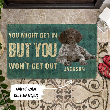 Dog Doormat 3D You Might Get In But You Wont Get Out Pointers German Shorthaired Dog Doormat