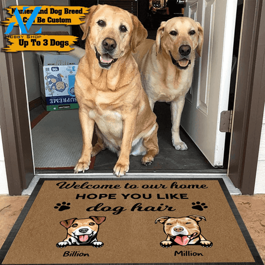 Dog Doormat Customized Hope You Like Dog Hair Personalized Gift | WELCOME MAT | HOUSE WARMING GIFT