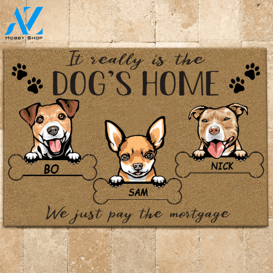 Dog Doormat Customized It Really Is The Dog House | WELCOME MAT | HOUSE WARMING GIFT