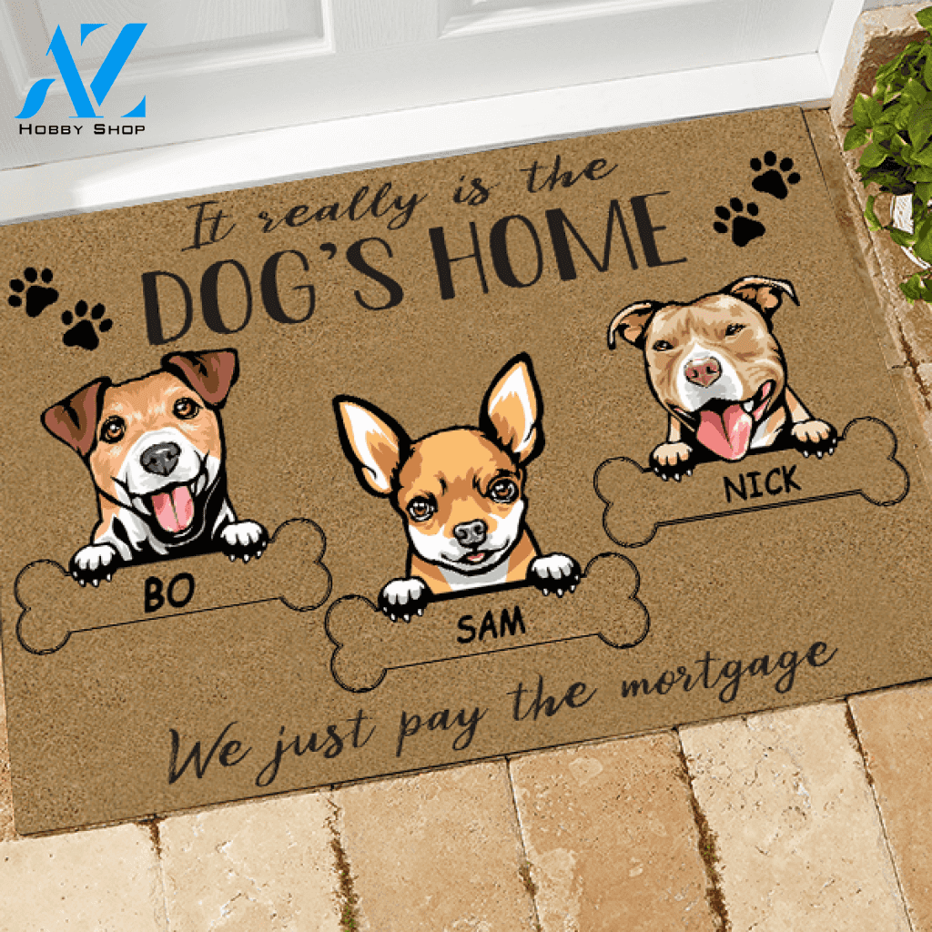 Dog Doormat Customized It Really Is The Dog House | WELCOME MAT | HOUSE WARMING GIFT