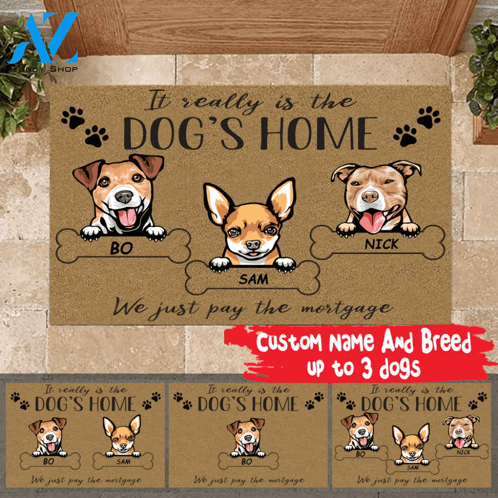 Dog Doormat Customized It Really Is The Dog House | WELCOME MAT | HOUSE WARMING GIFT