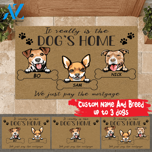 Dog Doormat Customized It Really Is The Dog House | WELCOME MAT | HOUSE WARMING GIFT