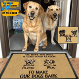 Dog Doormat Customized Name And Breed We Just Live Here | WELCOME MAT | HOUSE WARMING GIFT