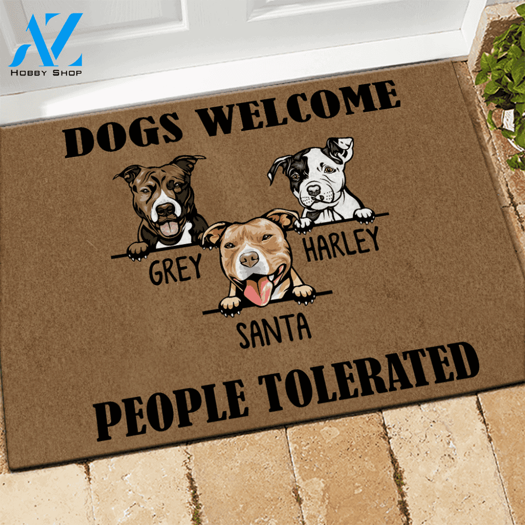 Dog Doormat Customized Name And Breed Welcome People Tolerated | WELCOME MAT | HOUSE WARMING GIFT