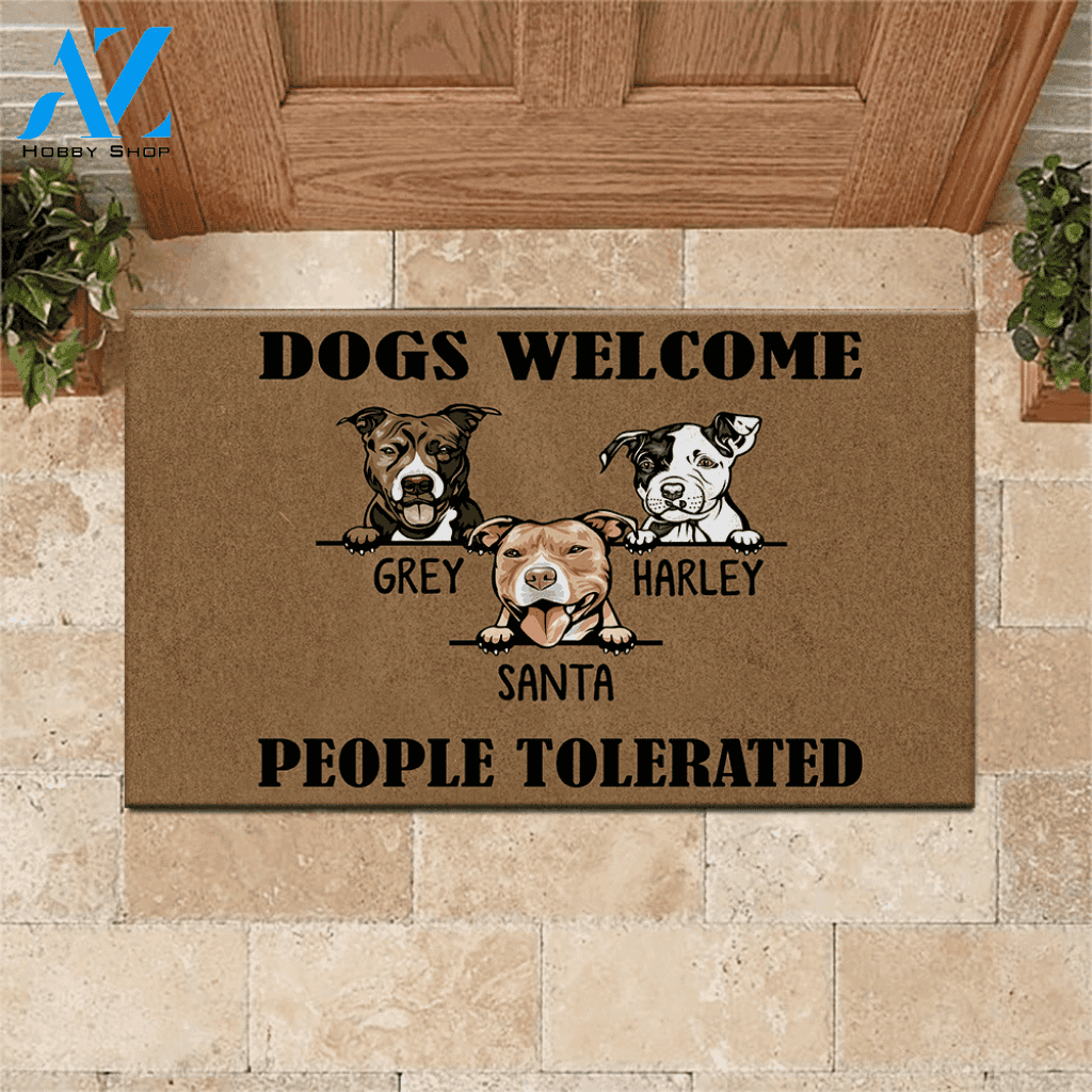 Dog Doormat Customized Name And Breed Welcome People Tolerated | WELCOME MAT | HOUSE WARMING GIFT
