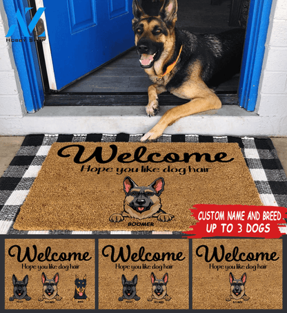 Dog Doormat Customized Name Hope You Like Your Dog Hair | Welcome Mat | House Warming Gift