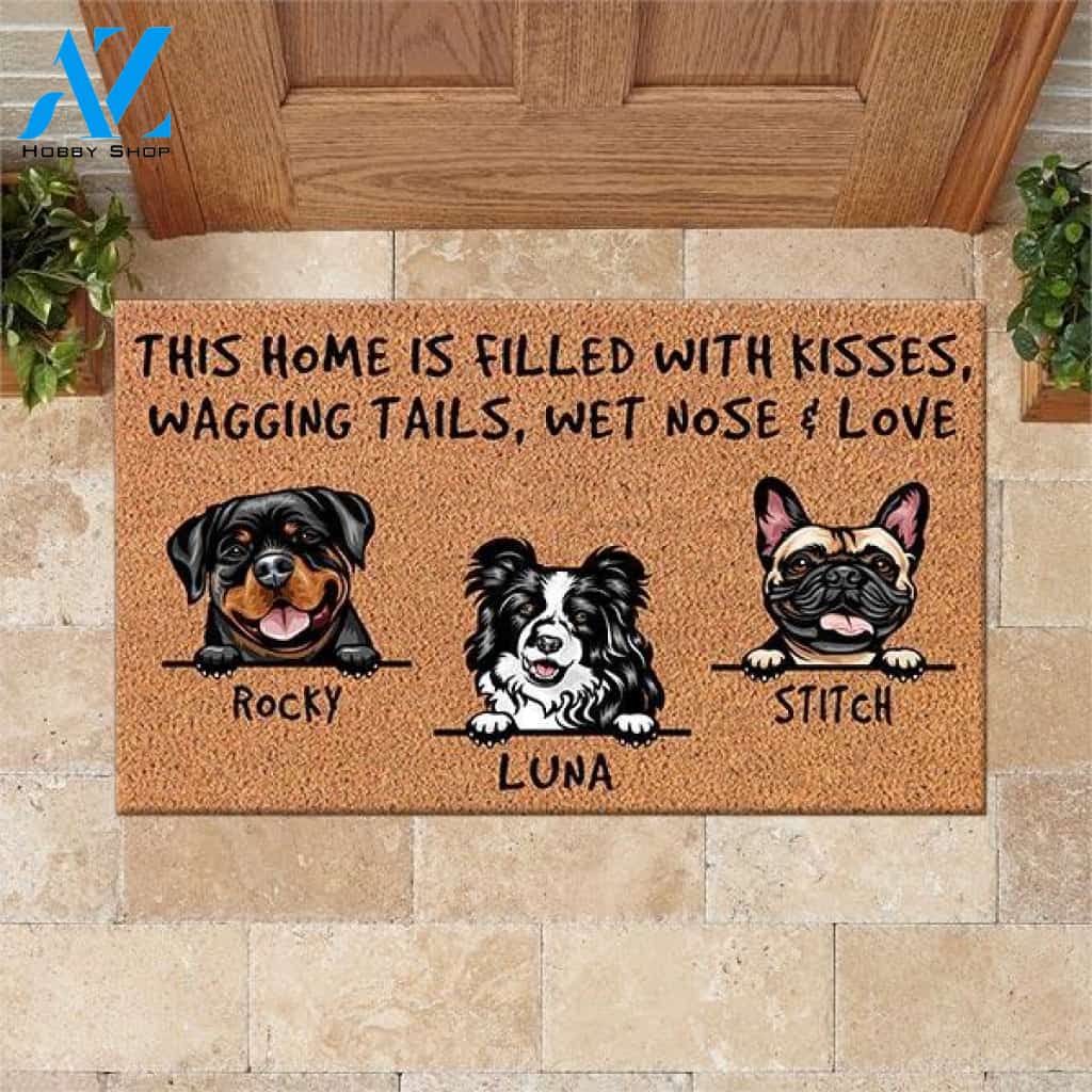 Dog Doormat Customized This Home Is Filled With Kisses | WELCOME MAT | HOUSE WARMING GIFT