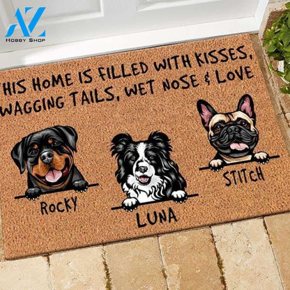 Dog Doormat Customized This Home Is Filled With Kisses | WELCOME MAT | HOUSE WARMING GIFT