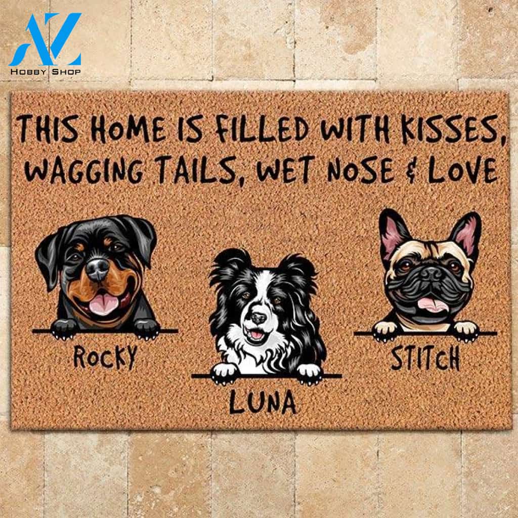 Dog Doormat Customized This Home Is Filled With Kisses | WELCOME MAT | HOUSE WARMING GIFT