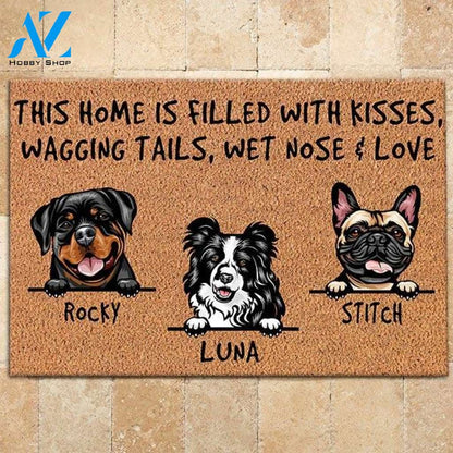 Dog Doormat Customized This Home Is Filled With Kisses | WELCOME MAT | HOUSE WARMING GIFT