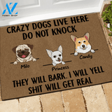Dog Doormat Personalized Name And Breed Crazy Dogs Live Here | WELCOME MAT | HOUSE WARMING GIFT