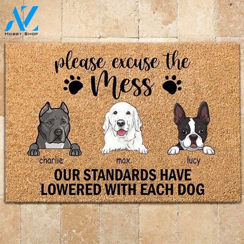 Dog Doormat Personalized Name and Breed Excuse The Mess Personalized Gift | WELCOME MAT | HOUSE WARMING GIFT